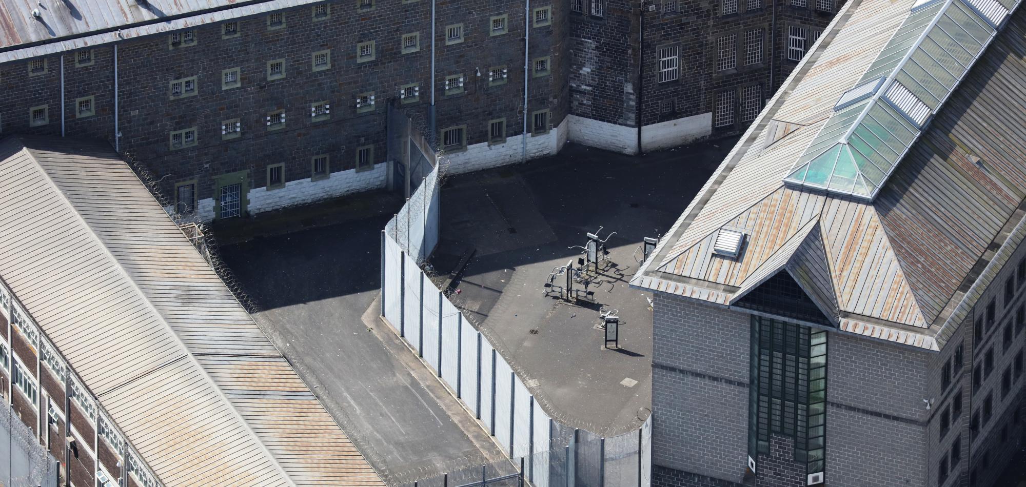 Aerial view of a prison