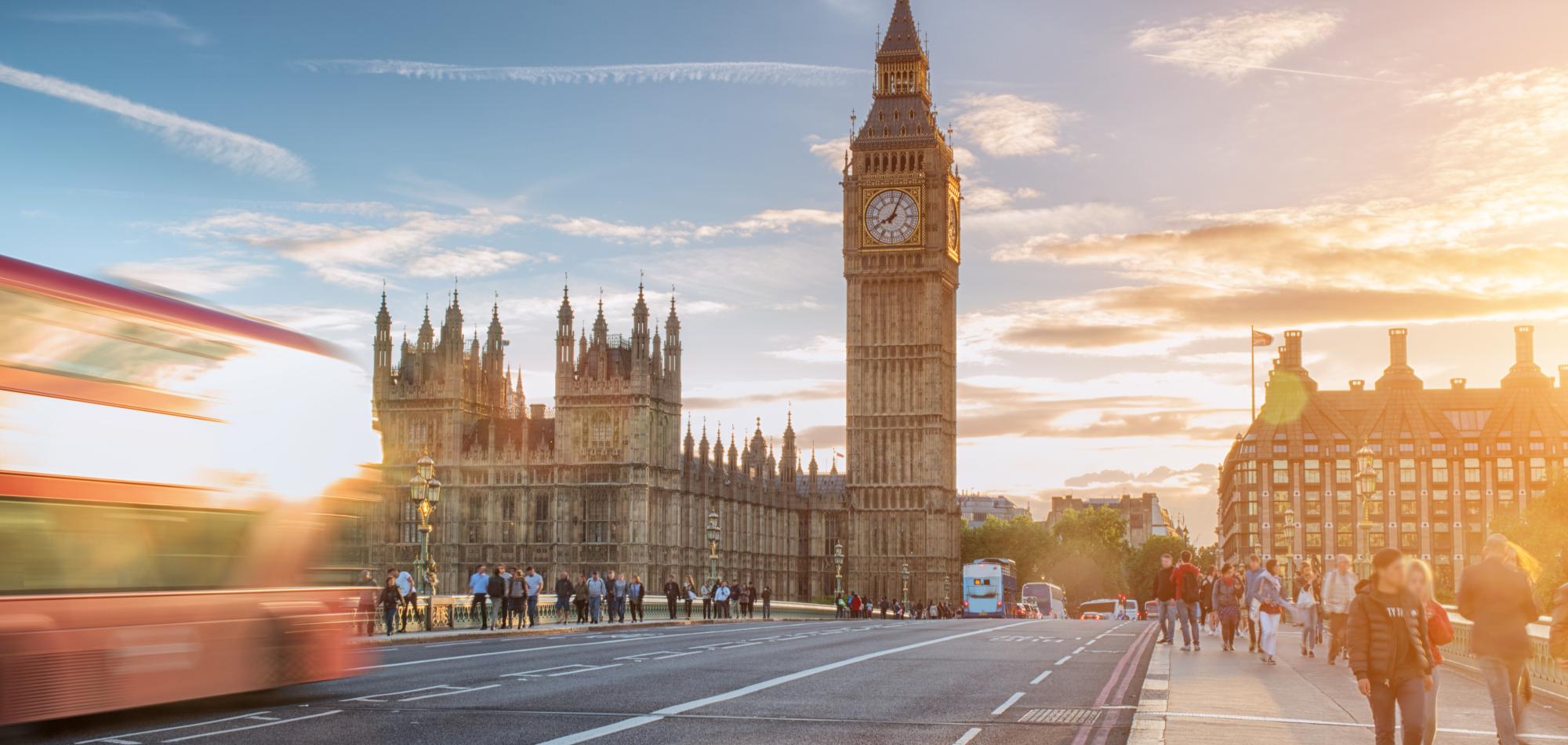 Westminster bridge at sunrise