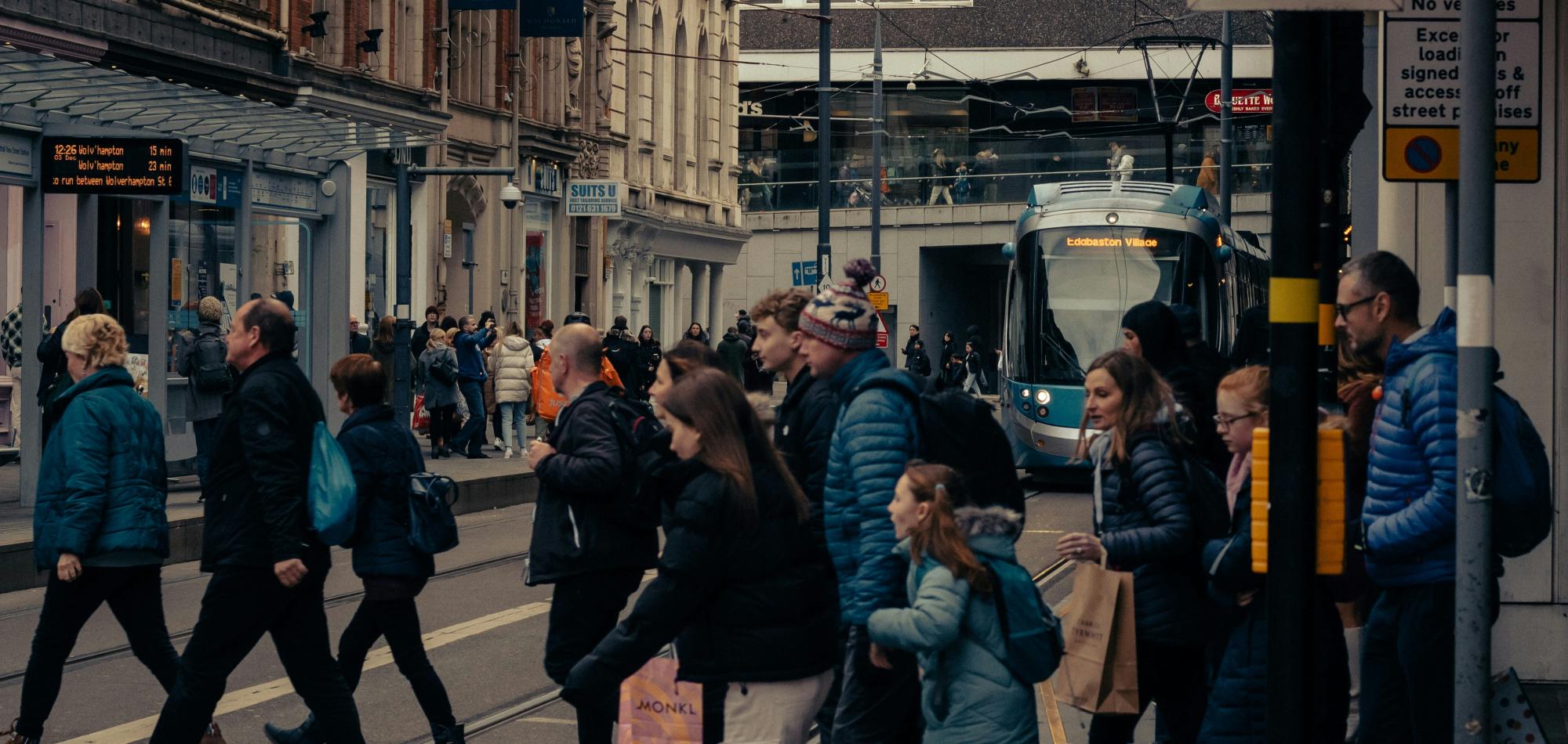 People walking around in Birmingham