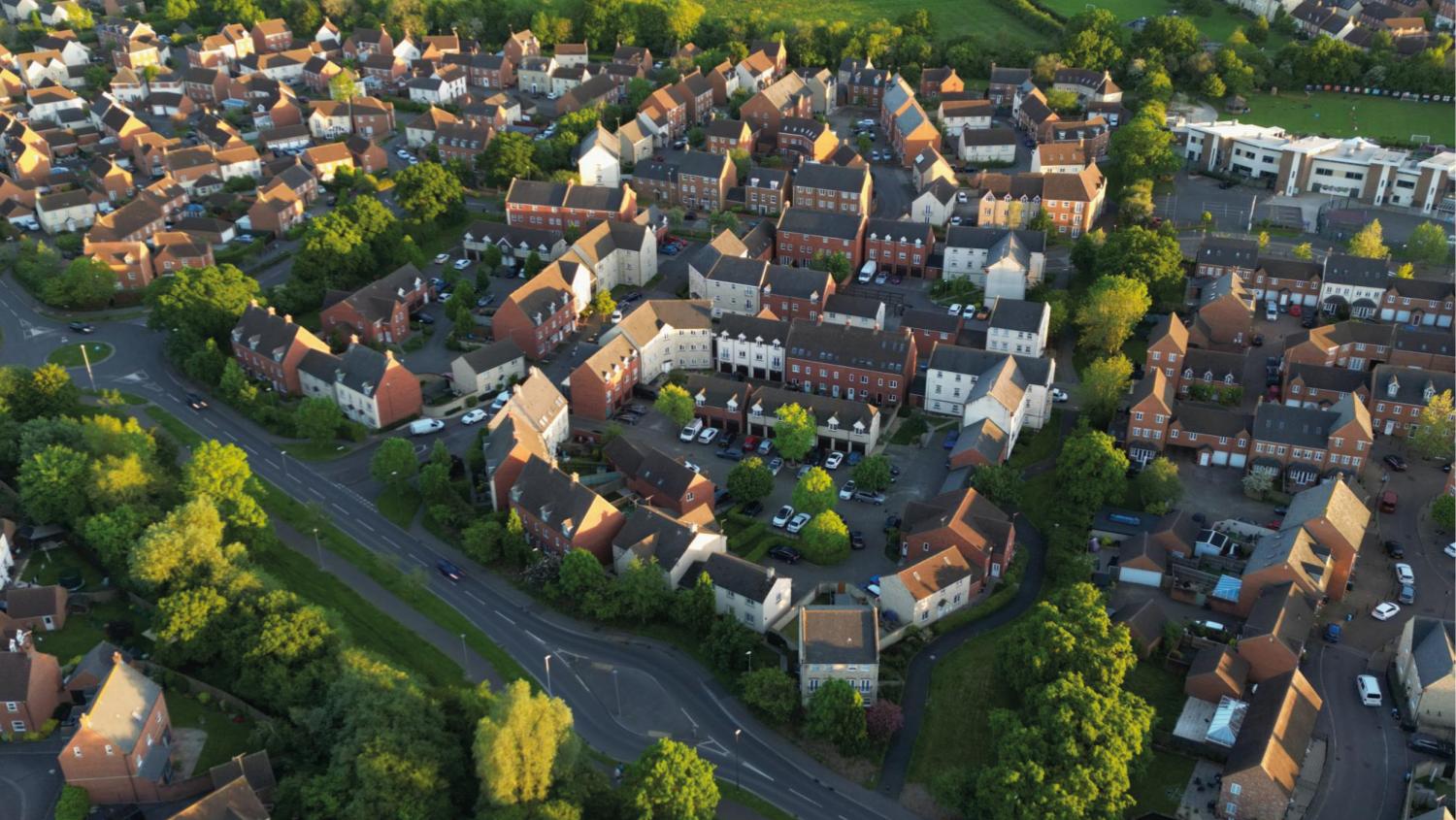 Aerial photo of houses